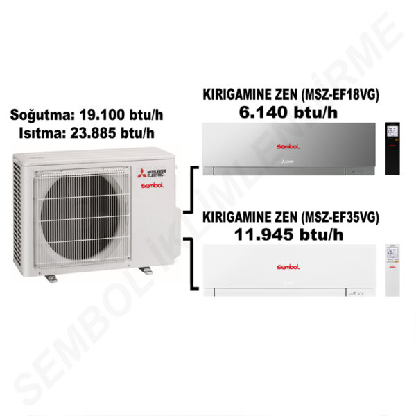 Mitsubishi Electric Kırıgamıne Zen Multi Split Klima (6.140 btu/h + 11.945 btu/h)