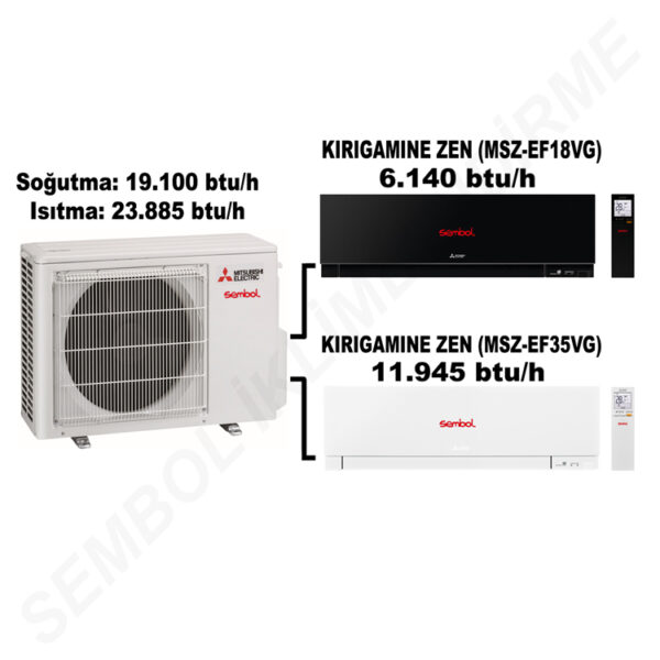 Mitsubishi Electric Kırıgamıne Zen Multi Split Klima (6.140 btu/h + 11.945 btu/h)