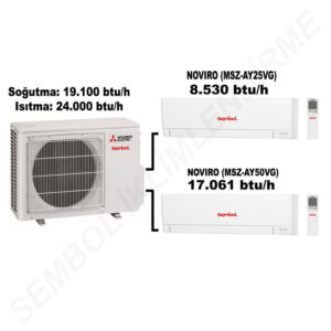 Mitsubishi Electric Noviro Multi Split Klima (8.530 btu/h + 17.061 btu/h)